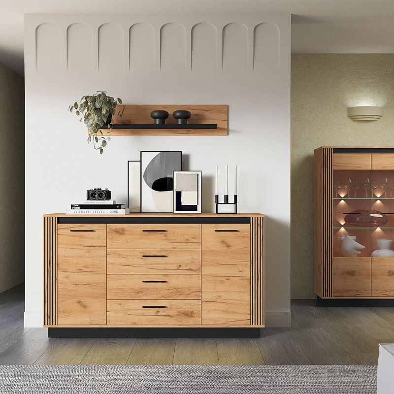 Étagère murale 110cm Solal Bois et Noir