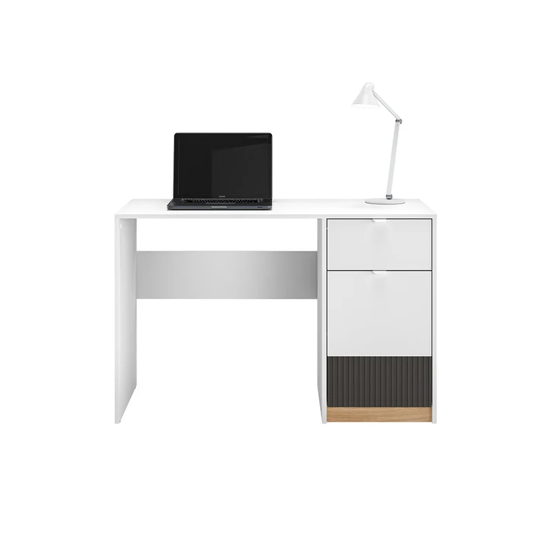 Bureau 1 porte 1 tiroir Ronan Blanc