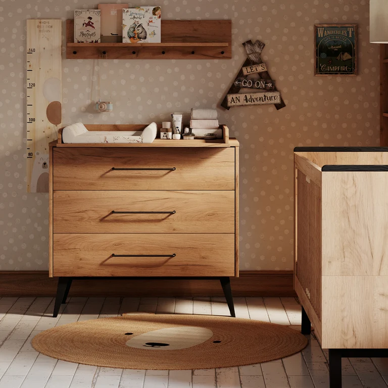 Commode 3 tiroirs Pinio Retro Bois