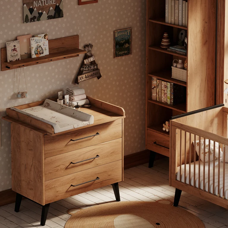 Commode 3 tiroirs Pinio Retro Bois