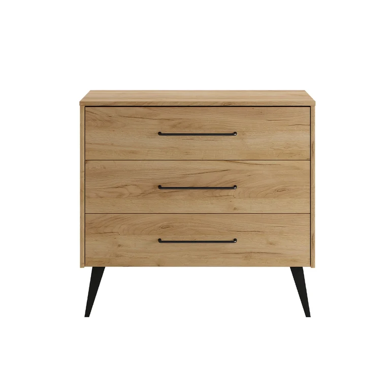Commode 3 tiroirs et armoire 2 portes Pinio Retro Bois