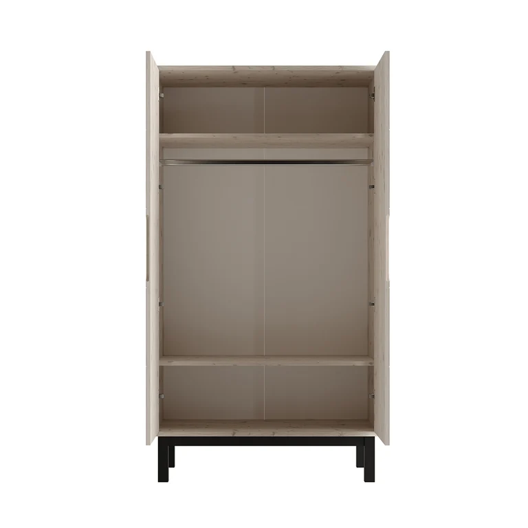 Chambre complète lit évolutif 70x140 commode à langer et armoire 2 portes Pinio Country Bois blanchi