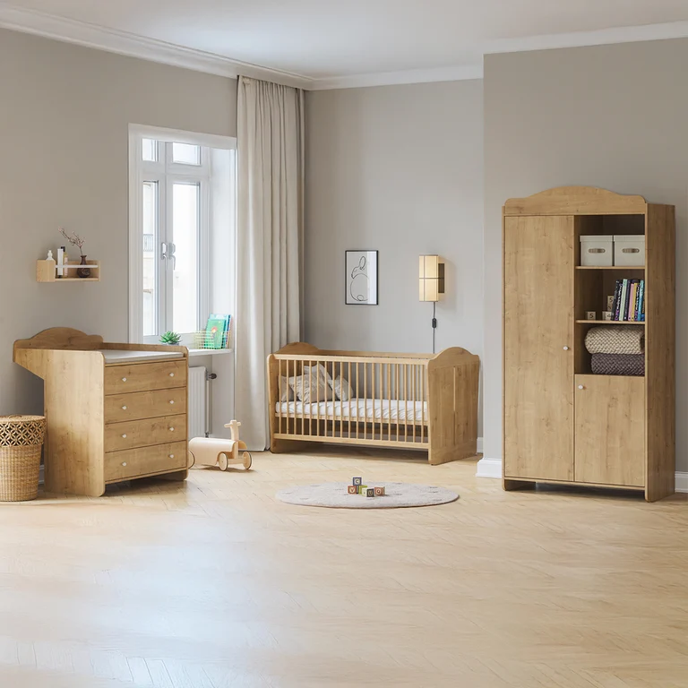 Lit évolutif 70x140 et commode à langer Vox Megeve Bois