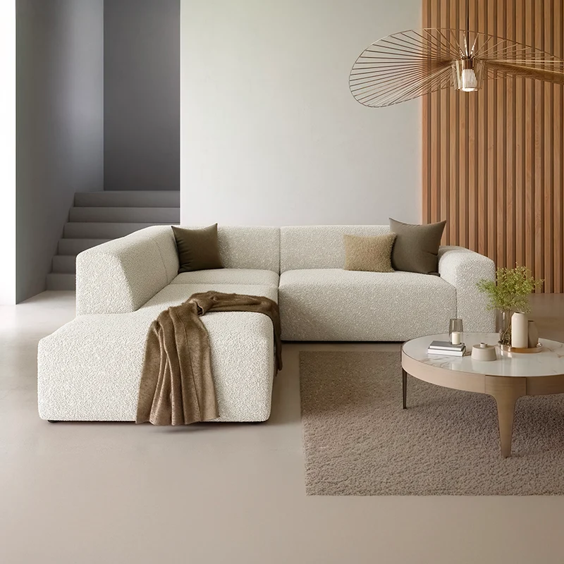 Canapé d'angle gauche 5 places coffre Torino Beige