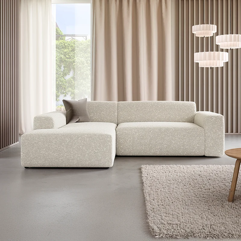 Canapé d'angle gauche 3 places coffre Torino Beige