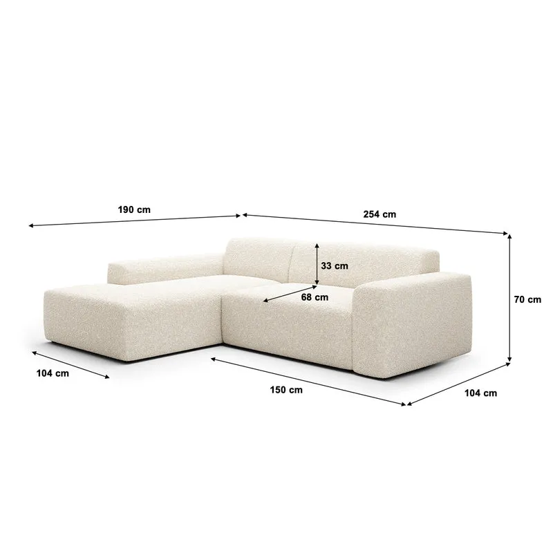 Canapé d'angle gauche 3 places coffre Torino Beige