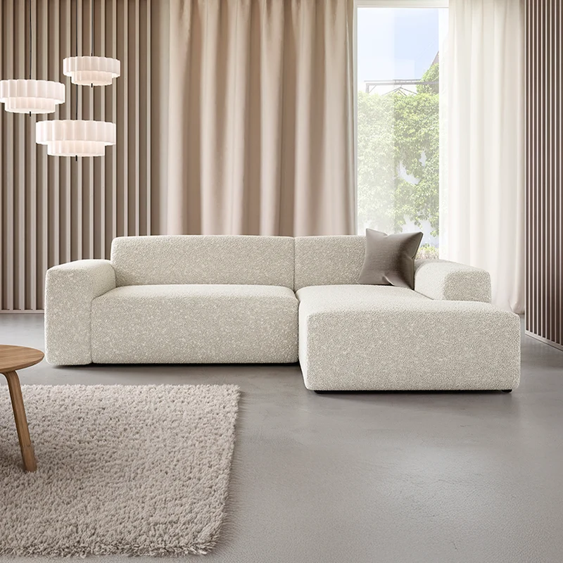 Canapé d'angle droit 3 places coffre Torino Beige