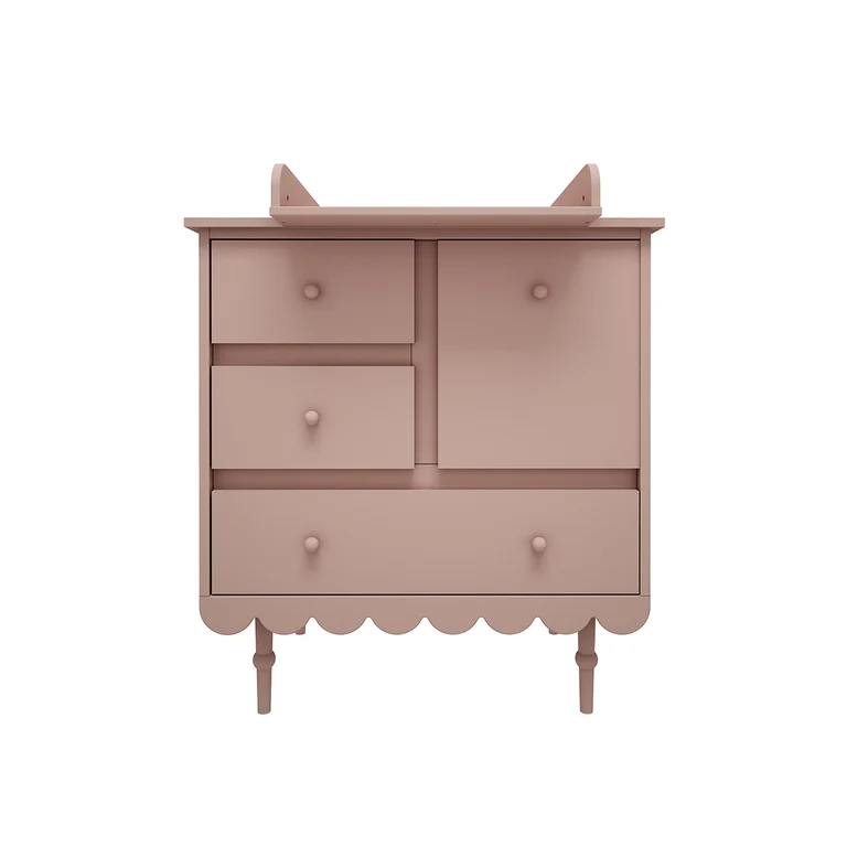 Chambre complète lit évolutif 70x140 commode à langer et armoire 2 portes Wood Luck Babushka Rose