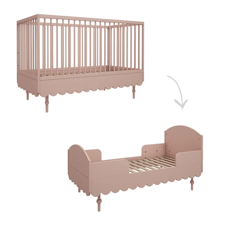 Lit évolutif 70x140 et commode 3 tiroirs Wood Luck Babushka Rose