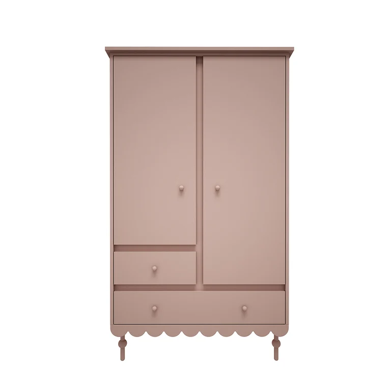 Lit évolutif 70x140 et armoire 2 portes Wood Luck Babushka Rose