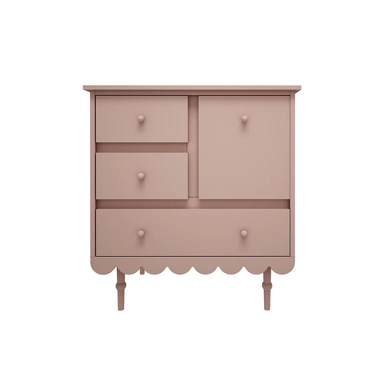 Commode 3 tiroirs et armoire 2 portes Wood Luck Babushka Rose
