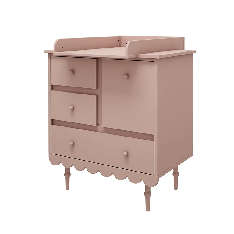 Commode 3 tiroirs 1 porte Wood Luck Babushka Rose