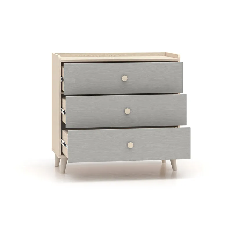 Commode 3 tiroirs Alycia Beige et Gris