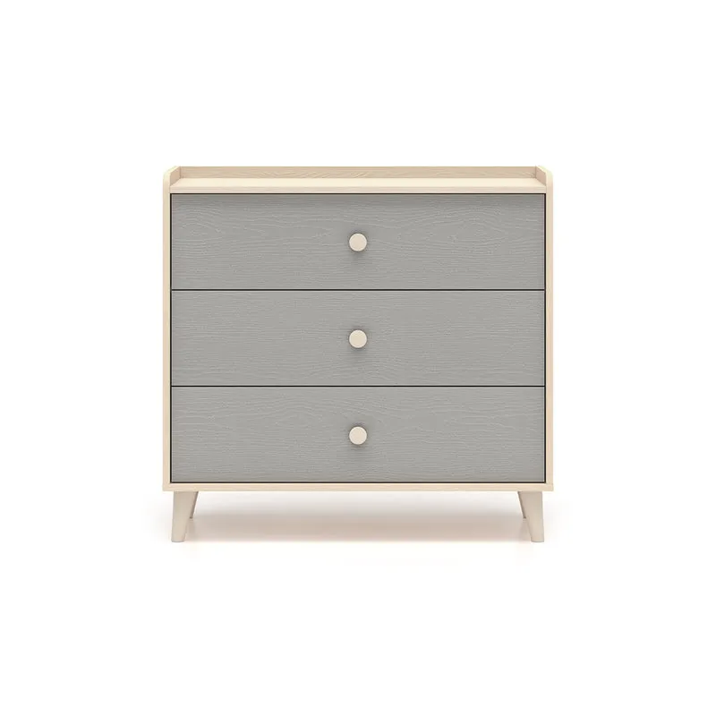 Commode 3 tiroirs Alycia Beige et Gris