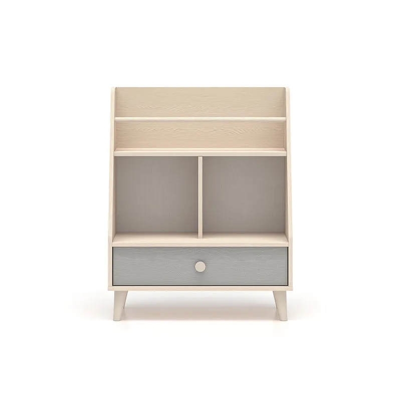Petite bibliothèque 1 tiroir Alycia Beige et Gris