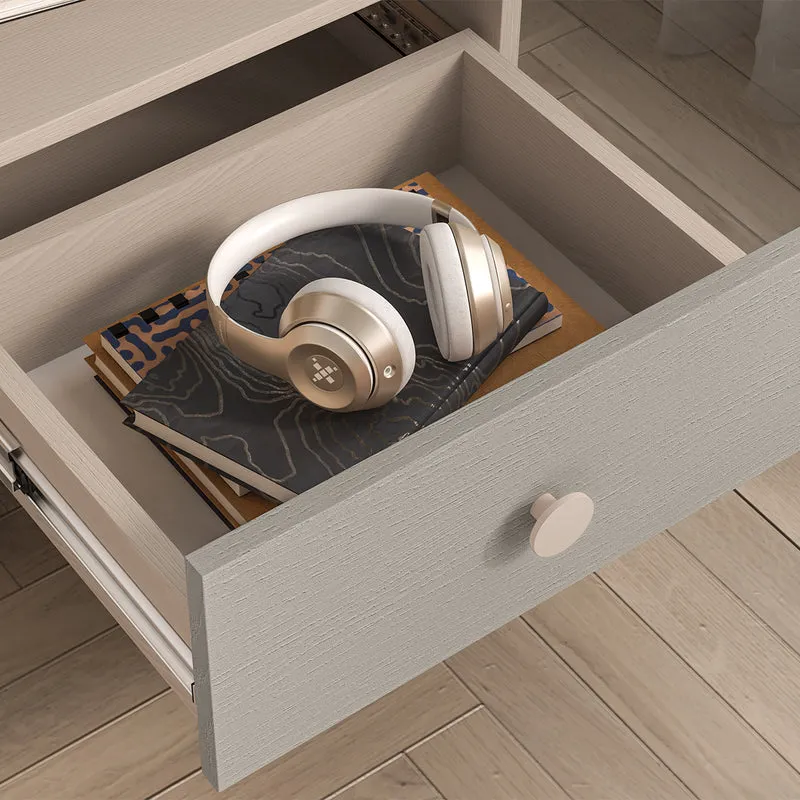 Chevet 1 tiroir Alycia Beige et Gris