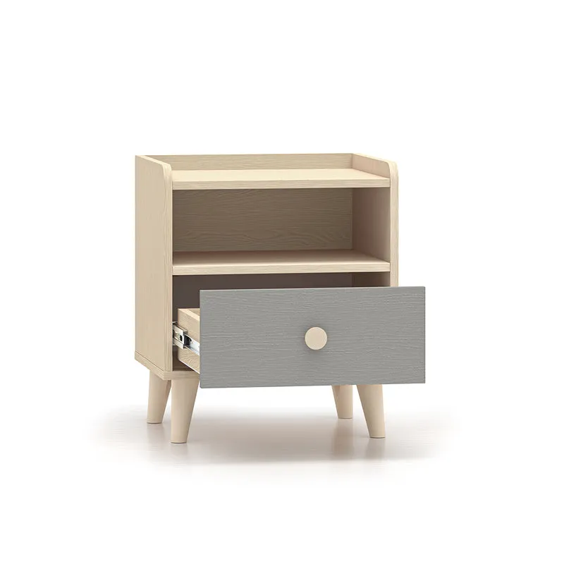 Chevet 1 tiroir Alycia Beige et Gris