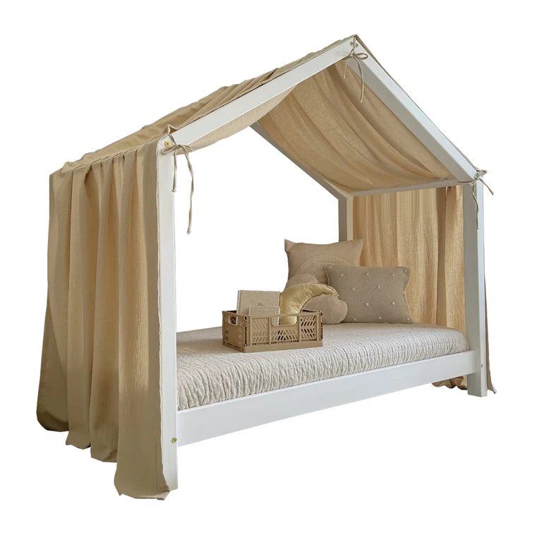 Ciel de lit en mousseline pour 90x200 Beige