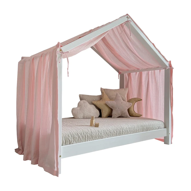 Ciel de lit en mousseline pour 90x190 Rose clair