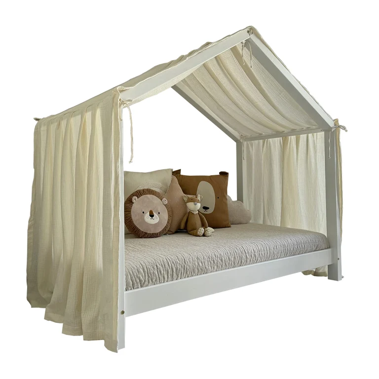 Ciel de lit en mousseline pour 90x200 Ecru