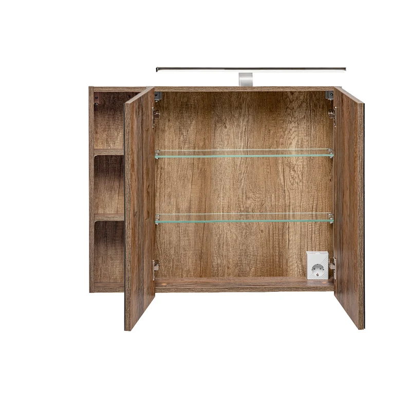 Miroir armoire murale 3 niches 80cm Éros Taupe