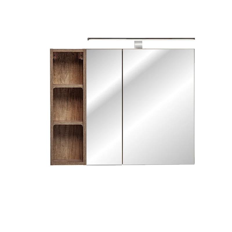 Miroir armoire murale 3 niches 80cm Éros Taupe