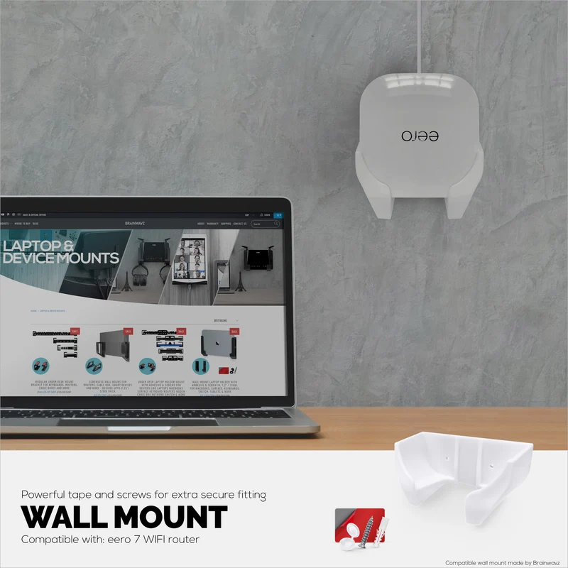 Support mural sans vis pour routeur WiFi EERO 7, support facile à installer, adhésif et à visser