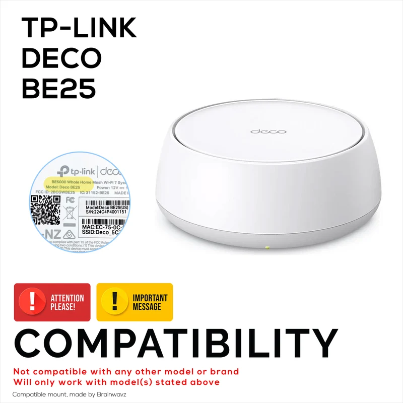 Support mural sans vis pour routeur TP-Link Deco BE25, support facile à installer, adhésif et à visser