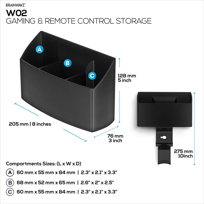 Organisateur mural pour télécommande de télévision et de jeux – Support de télécommande avec supports amovibles pour casque et contrôleur