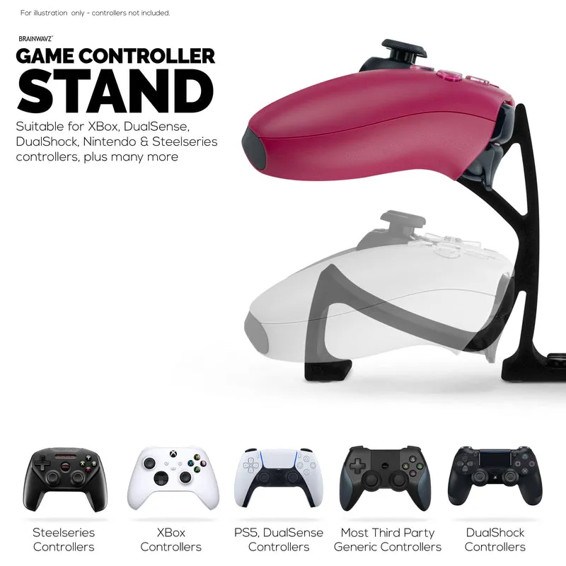 Support de manette de jeu de bureau - Peut contenir 4 manettes, support de manette de jeu pour PS5, Xbox, PlayStation, Nintendo, Legacy, Retro et plus