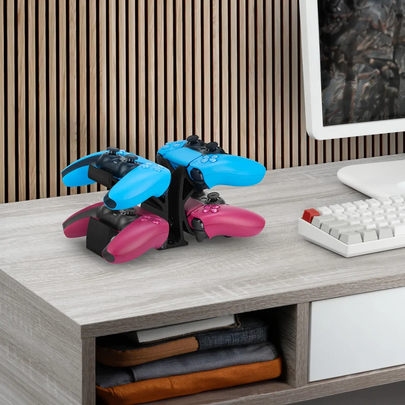 Support de manette de jeu de bureau - Peut contenir 4 manettes, support de manette de jeu pour PS5, Xbox, PlayStation, Nintendo, Legacy, Retro et plus