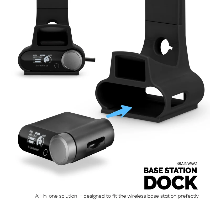 Support pour casque et manette de jeu conçu pour les casques Steelseries Arctis Nova Pro Wireless, Nova Pro Omni et Nova Elite, avec station d'accueil pour la base sans fil.