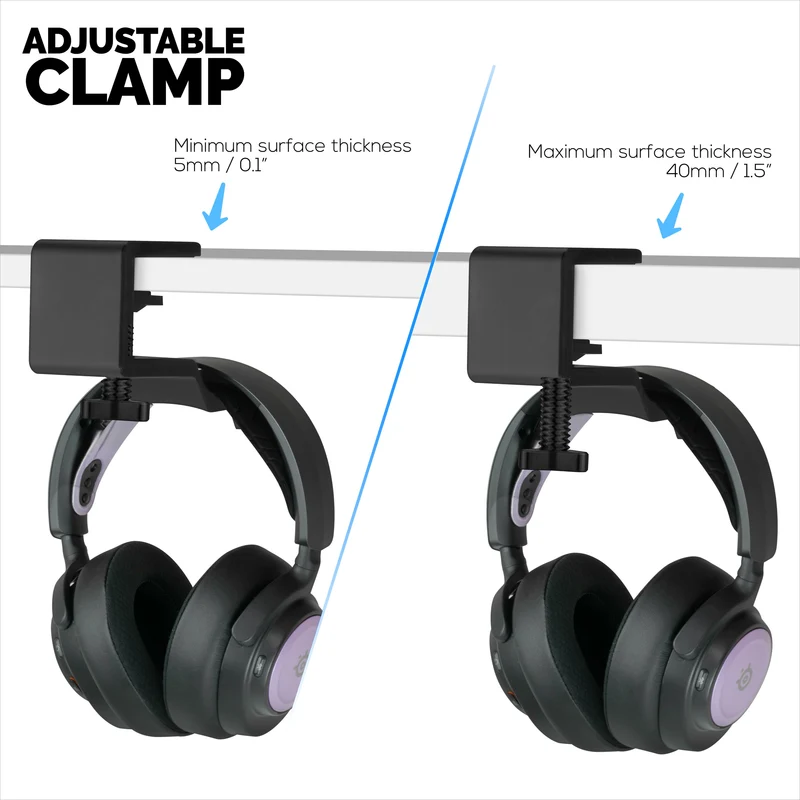 Brainwavz Paw – Support pour casque sous le bureau, à visser, facile à installer avec pince de montage réglable, convient à tous les casques