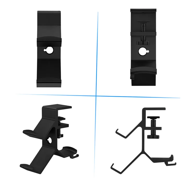 The Grebe - Support pour casque et double manette de jeu - Se fixe sur le côté du bureau, sous le support de casque de bureau, convient à tous les écouteurs et manettes de jeu