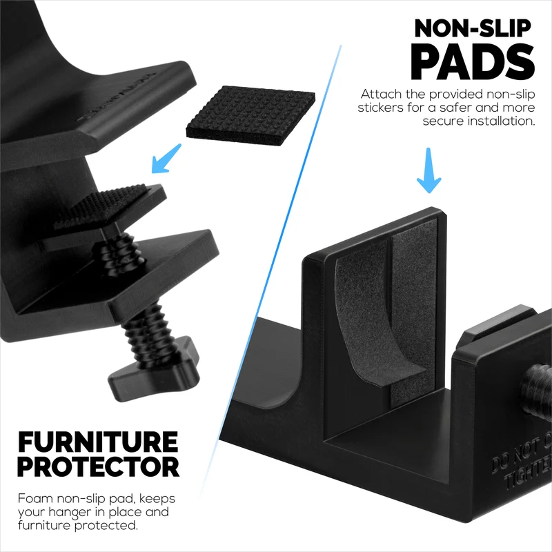 The Dillard - Support pour casque de bureau latéral, adapté à tous les casques, se fixe à la table