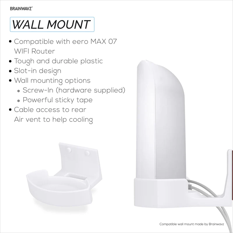 Support mural sans vis pour routeur WiFi EERO Max 7, support facile à installer, adhésif et à visser, augmente la portée et réduit l'encombrement