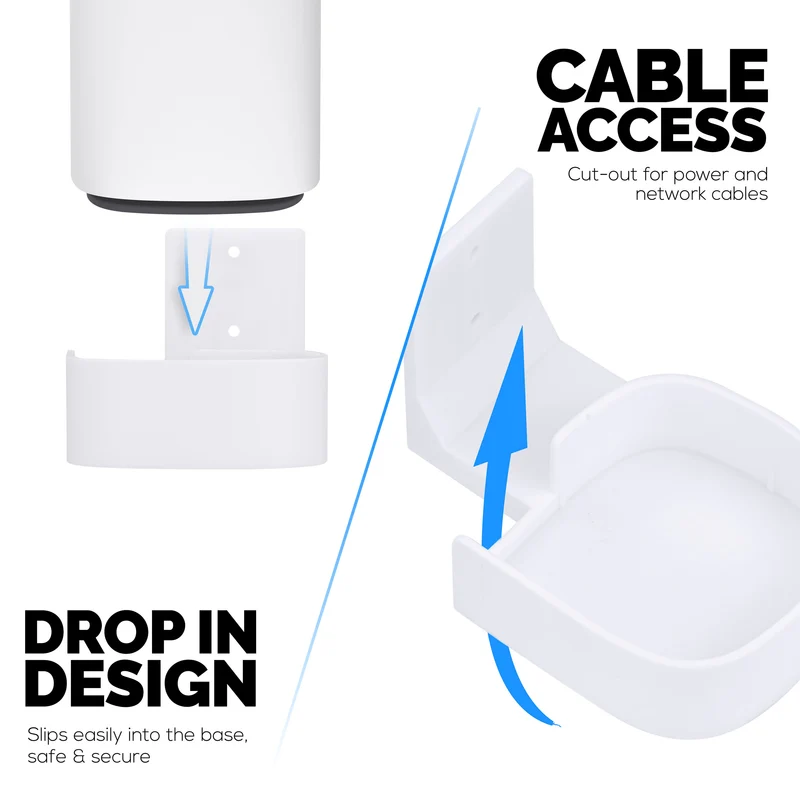 Support mural sans vis pour routeur maillé Wifi Linksys Velop Pro 6E (AXE5400), support facile à installer, option de montage adhésif et à vis