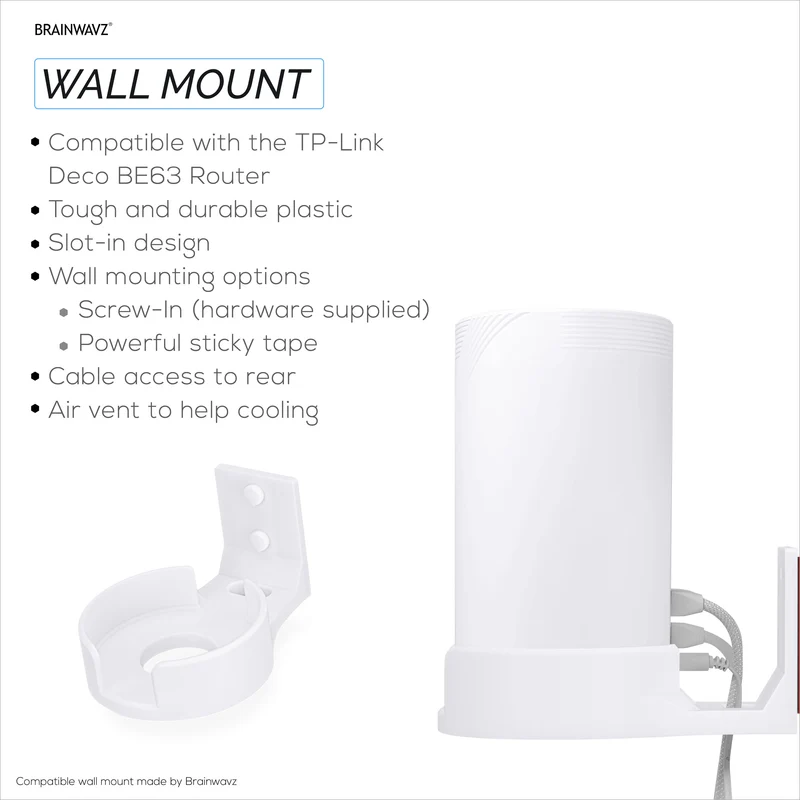 Support mural adhésif pour routeur maillé WiFi TP Link BE63 (BE1000), support facile à installer, à coller et à visser