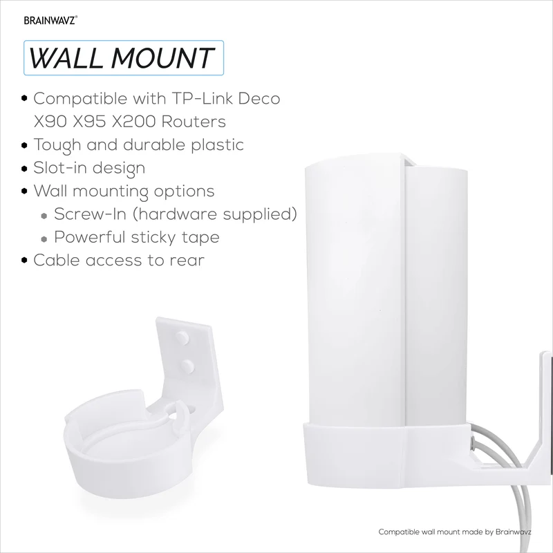 Support mural adhésif pour routeur maillé WiFi TP Link Deco X90, X95 et XE200, support facile à installer, adhésif puissant et à visser, augmente la portée
