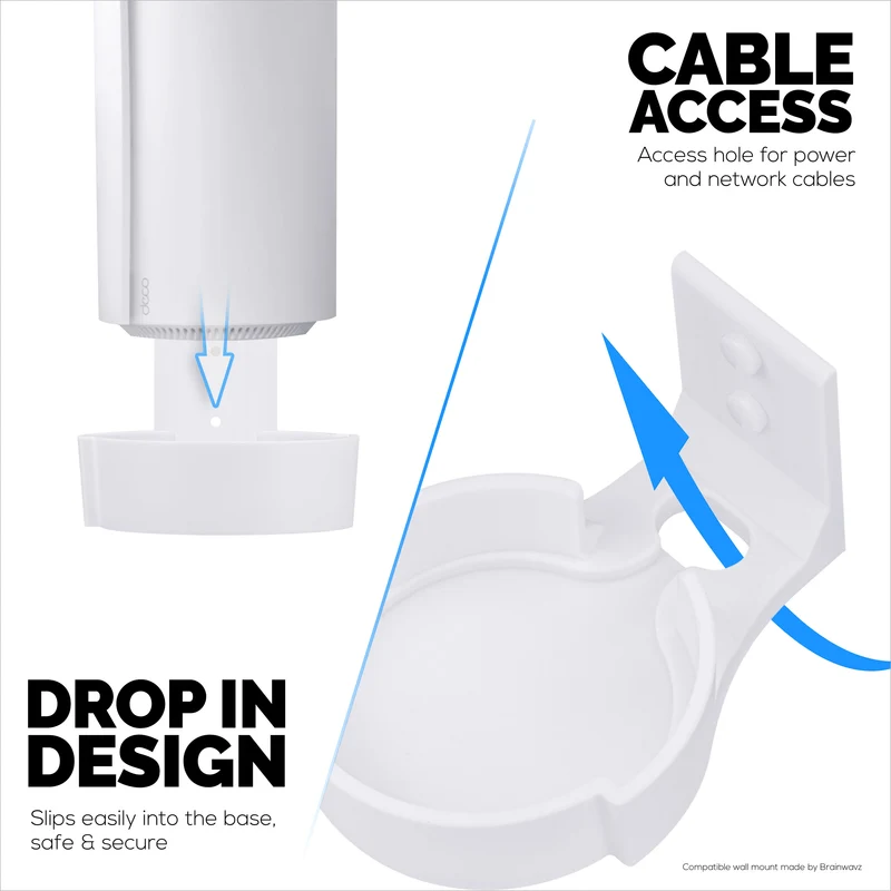 Support mural adhésif pour routeur maillé WiFi TP Link Deco X90, X95 et XE200, support facile à installer, adhésif puissant et à visser, augmente la portée
