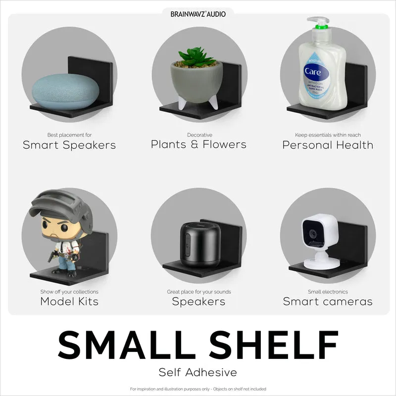 Petite étagère flottante de 3.5 cm et support de caméra, auto-adhésif, support mural sans vis pour caméras, moniteurs pour bébé, webcams.