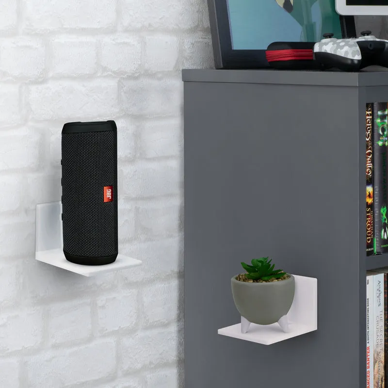 Petite étagère flottante de 3.5 cm et support de caméra, auto-adhésif, support mural sans vis pour caméras, moniteurs pour bébé, webcams.