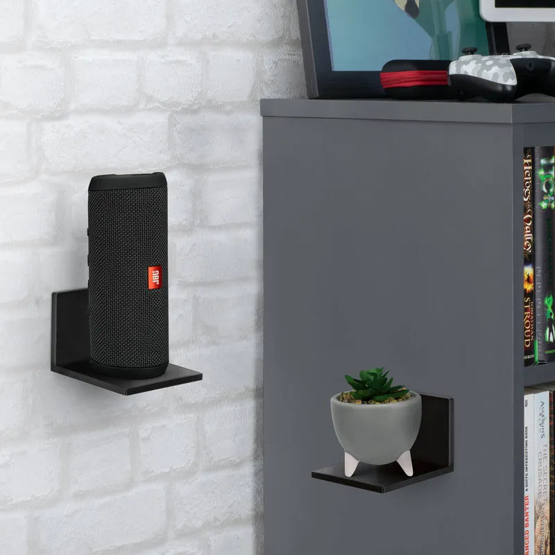 Petite étagère flottante de 3.5 cm et support de caméra, auto-adhésif, support mural sans vis pour caméras, moniteurs pour bébé, webcams.