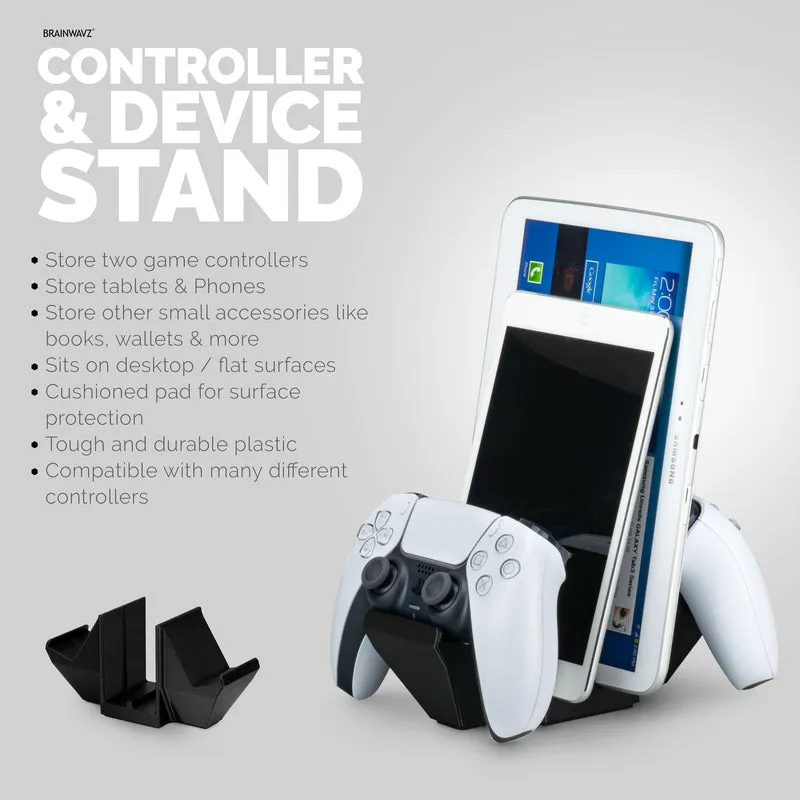Double contrôleur de jeu et support de bureau pour tablette - Conception universelle pour la plupart des manettes de jeu et tablettes, réduit l'encombrement et reste organisé