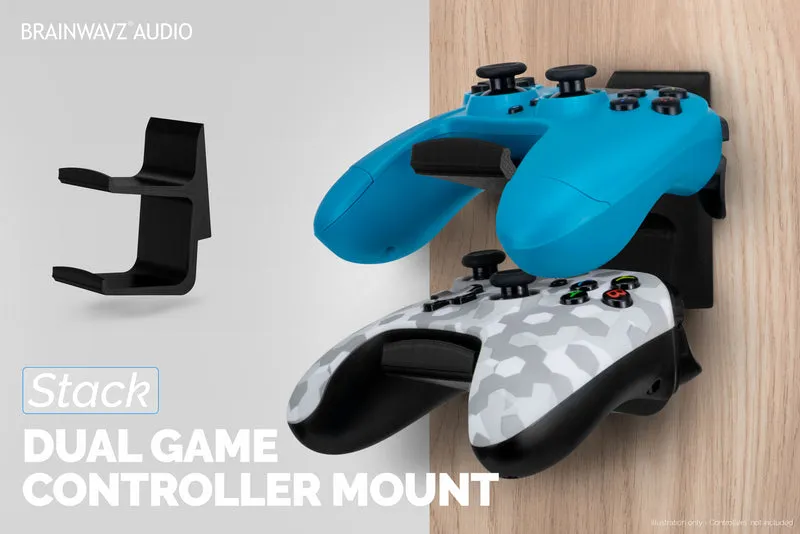 The Stack - Support mural pour contrôleur de jeu universel double - Convient pour Xbox, PS5/PS4 et plus