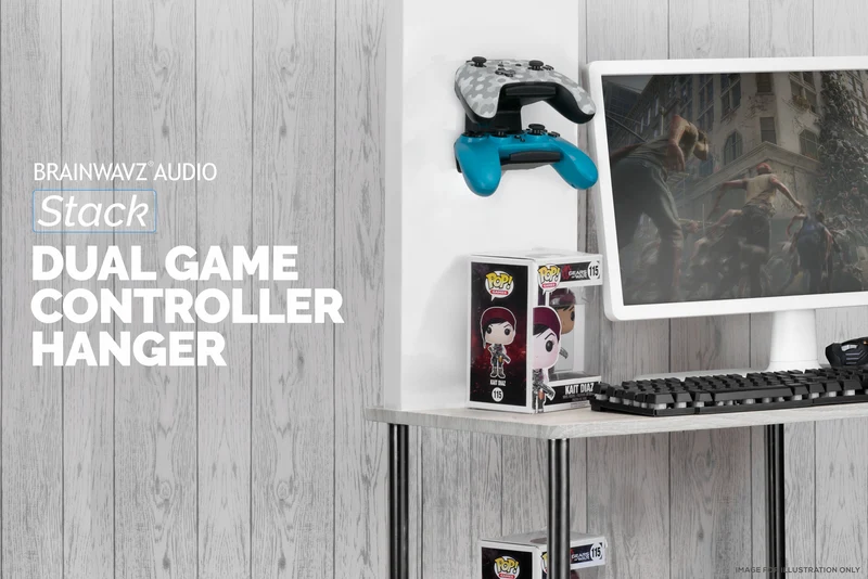 The Stack - Support mural pour contrôleur de jeu universel double - Convient pour Xbox, PS5/PS4 et plus