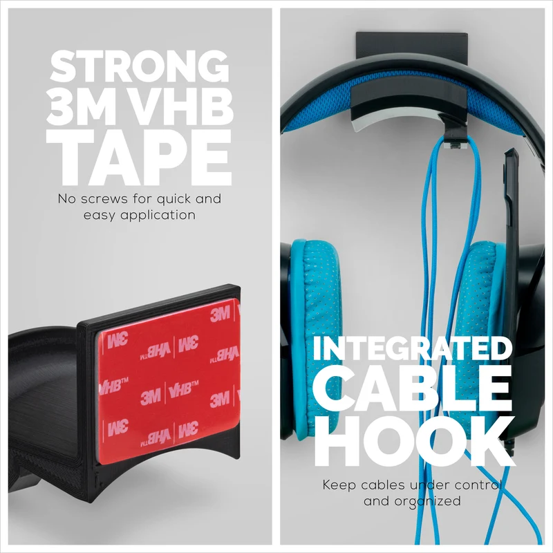 Ultra-C : Support de suspension pour casque avec crochet de câble