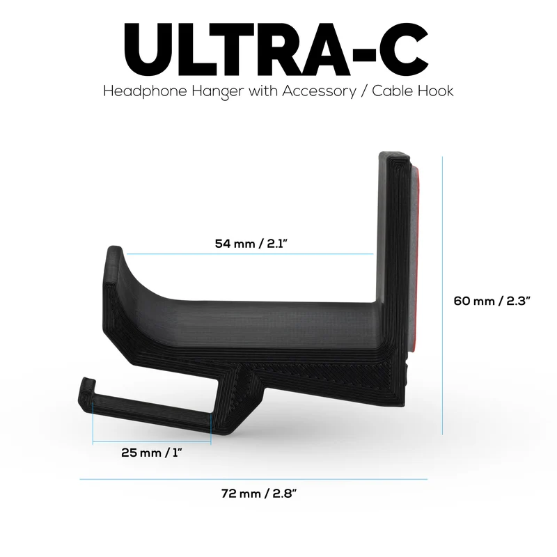 Ultra-C : Support de suspension pour casque avec crochet de câble