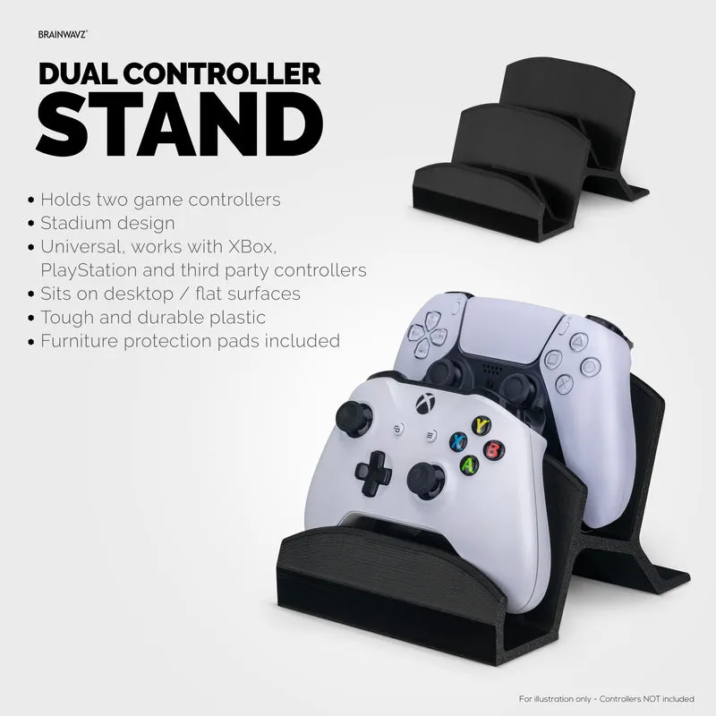 Présentoir de support de contrôleur de jeu de bureau double - Conception universelle pour Xbox One, PS5, Ps4, PC, Steelseries, Steam et plus - UGDS-06
