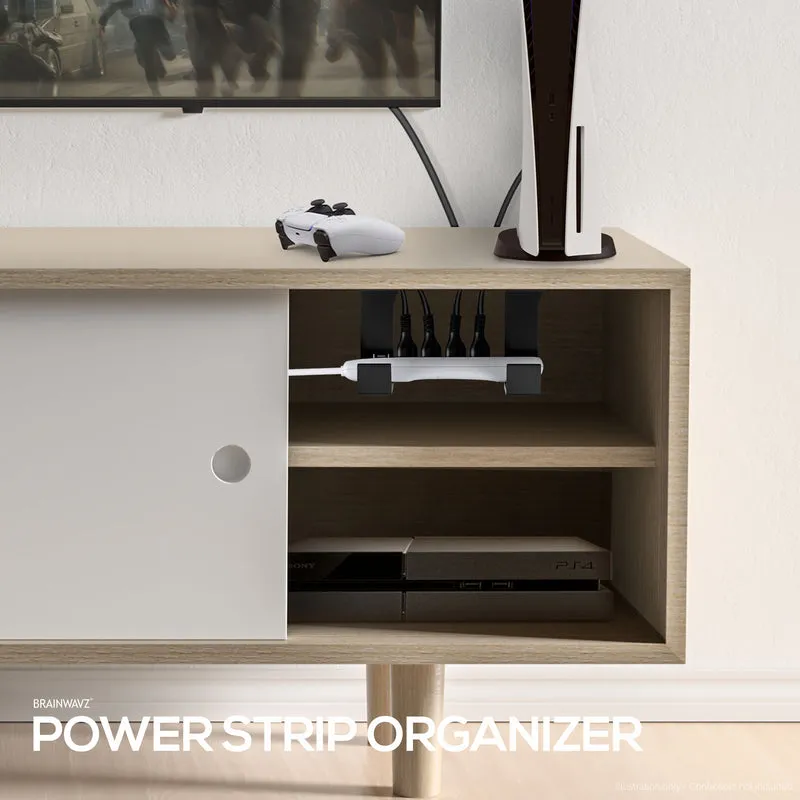 Support de montage sous le bureau, adhésif et à visser, compatible avec Belkin, GE et autres barres d'alimentation, câbles, adaptateurs